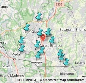 Mappa Via Achille Grandi, 20843 Verano Brianza MB, Italia (3.14)