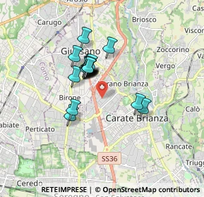 Mappa Via Achille Grandi, 20843 Verano Brianza MB, Italia (1.25833)