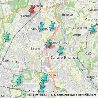 Mappa Via Achille Grandi, 20843 Verano Brianza MB, Italia (2.77)