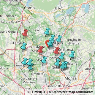 Mappa Via Don Giovanni Minzoni, 22060 Cabiate CO, Italia (6.979)