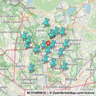 Mappa Via Don Giovanni Minzoni, 22060 Cabiate CO, Italia (5.88556)