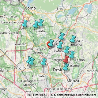 Mappa Via Don Giovanni Minzoni, 22060 Cabiate CO, Italia (7.22786)