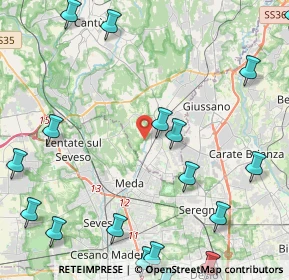 Mappa Via Don Giovanni Minzoni, 22060 Cabiate CO, Italia (6.36211)