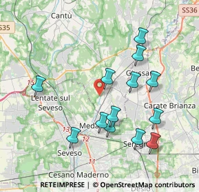 Mappa Via Don Giovanni Minzoni, 22060 Cabiate CO, Italia (3.82154)