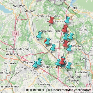 Mappa Via John Fitzgerald Kennedy, 22076 Mozzate CO, Italia (7.70368)