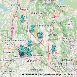Mappa Via John Fitzgerald Kennedy, 22076 Mozzate CO, Italia (8.90308)