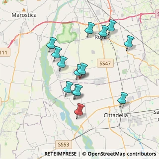 Mappa Via Don Angelo Gazzetta, 36056 Tezze sul Brenta VI, Italia (3.41571)