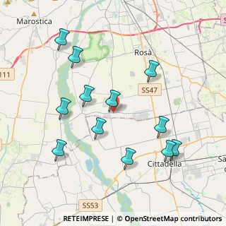 Mappa Via Don Angelo Gazzetta, 36056 Tezze sul Brenta VI, Italia (4.05333)