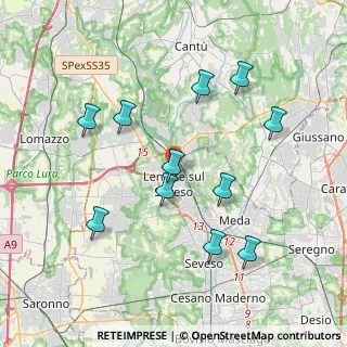 Mappa Via Donatori del Sangue, 20823 Lentate sul Seveso MB, Italia (3.86545)