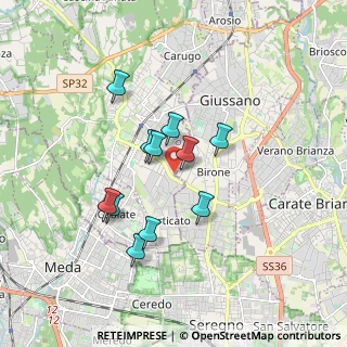 Mappa Via dell'Industria, 20833 Giussano MB, Italia (1.43364)