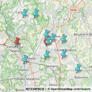 Mappa Via dell'Industria, 22066 Mariano Comense CO, Italia (3.89182)