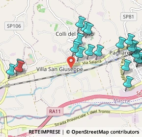 Mappa Via Gabriele D'Annunzio, 63079 Colli del Tronto AP, Italia (1.281)