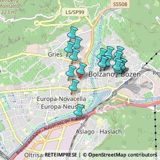 Mappa Vicoli, 39100 Bolzano BZ, Italia (0.7575)