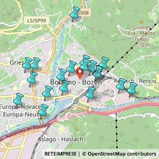 Mappa Vicolo Gumer, 39100 Bolzano BZ, Italia (0.858)