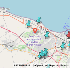 Mappa International Airport-Karol Wojtyla, 70128 Bari BA, Italia (6.10846)