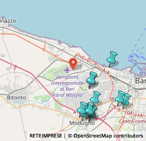 Mappa Aeroporto Internazionale di Bari-Karol Wojtyla, 70123 Bari BA, Italia (5.2975)