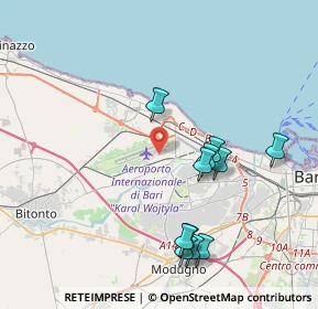 Mappa Aeroporto Internazionale di Bari-Karol Wojtyla, 70123 Bari BA, Italia (4.37091)
