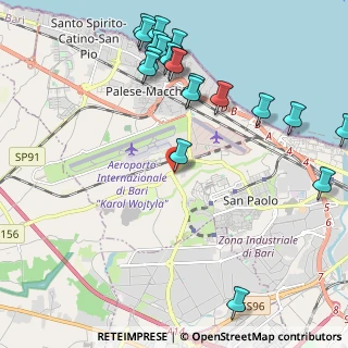 Mappa Via 1° trv. SP Bitonto Aeroporto Palese, 70132 Bari BA, Italia (2.749)
