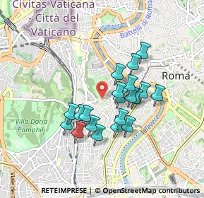 Mappa Via di Porta S. Pancrazio, 00153 Roma RM, Italia (0.7495)