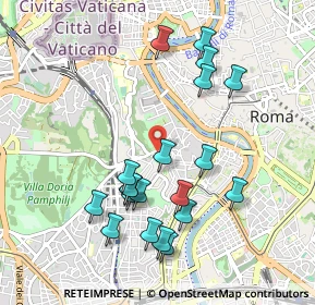 Mappa Via di Porta S. Pancrazio, 00153 Roma RM, Italia (1.035)