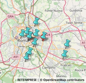 Mappa Via Gioia del Colle, 00171 Roma RM, Italia (6.51538)