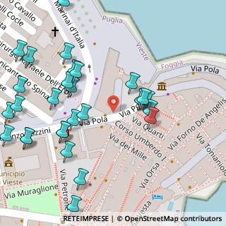 Mappa Piazza Vittorio Emanuele II, 71019 Vieste FG, Italia (0.07241)
