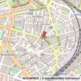 Mappa Via Taranto, 162, 00182 Roma, Roma (Lazio)