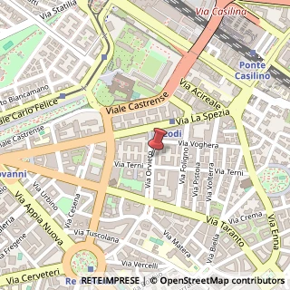 Mappa Via Orvieto,  25, 00182 Roma, Roma (Lazio)