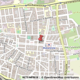 Mappa Via Roberto Malatesta, 95, 00176 Roma, Roma (Lazio)