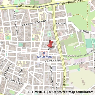 Mappa Piazza Roberto Malatesta,  68, 00176 Roma, Roma (Lazio)