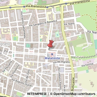 Mappa Piazza Malatesta Roberto, 40, 00176 Roma, Roma (Lazio)
