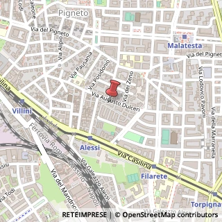 Mappa Via Augusto Dulceri, 50, 00176 Roma, Roma (Lazio)