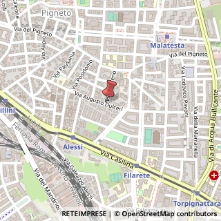 Mappa Via Augusto Dulceri,  83, 00176 Roma, Roma (Lazio)