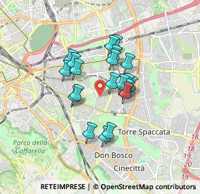 Mappa Via Checco Durante, 00177 Roma RM, Italia (1.352)