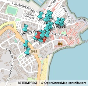 Mappa Via Guglielmo Oberdan, 71019 Vieste FG, Italia (0.177)