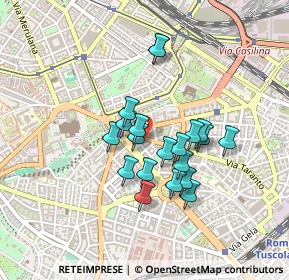 Mappa Via Taranto, 00185 Roma RM, Italia (0.36)