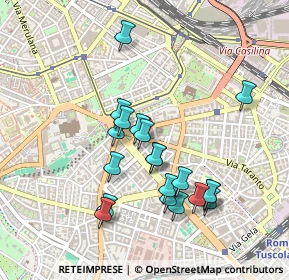 Mappa Via Taranto, 00185 Roma RM, Italia (0.4615)