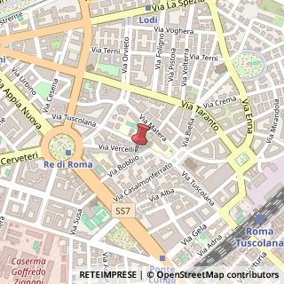 Mappa Via Vercelli, 56, 00182 Roma, Roma (Lazio)