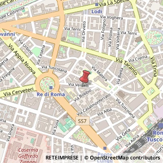 Mappa Via Vercelli, 30, 00182 Roma, Roma (Lazio)