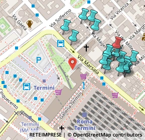 Mappa Galleria Termini, 00185 Roma RM, Italia (0.1505)