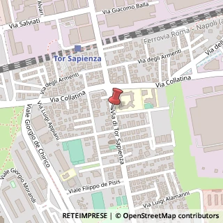 Mappa Via di Tor Sapienza,  22, 00155 Roma, Roma (Lazio)