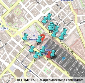 Mappa Stazione Termini F.S. P.le dei Cinquecento Via Marsala Galleria gommata, 00185 Roma RM, Italia (0.19)
