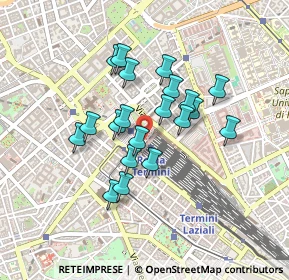 Mappa Stazione Termini F.S. P.le dei Cinquecento Via Marsala Galleria gommata, 00185 Roma RM, Italia (0.3685)