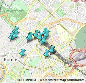 Mappa Stazione Termini F.S. P.le dei Cinquecento Via Marsala Galleria gommata, 00185 Roma RM, Italia (0.7335)