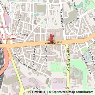 Mappa Via Tiburtina, 478, 480 0 Roma, Roma (Lazio)