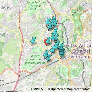 Mappa Via Mattia Battistini, 00168 Roma RM, Italia (1.379)