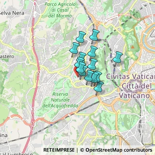 Mappa Via Mattia Battistini, 00168 Roma RM, Italia (1.06429)