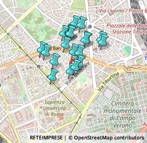 Mappa Via Pavia, 00161 Roma RM, Italia (0.349)