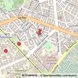 Mappa Via Pavia, 68, 00161 Roma, Roma (Lazio)