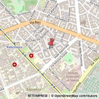 Mappa Via Pavia, 23, 00161 Roma, Roma (Lazio)